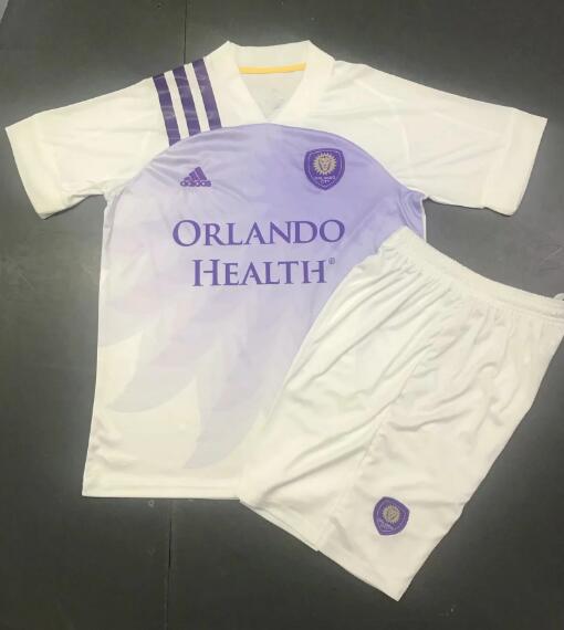 Kids Orlando City SC Away Soccer Shirt With Shorts 2020/21